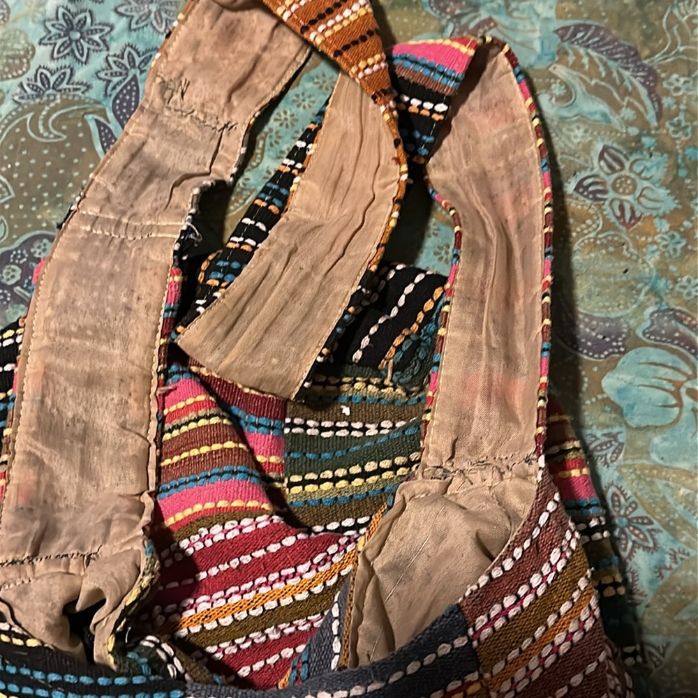 Multicolor Cotton Patchwork Crossbody Shoulder Bag - image 6